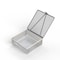 Anysizebasket Light Duty Basket: 6Lx6Wx2H, 304 SS, Hinged Lid with Thumb Clasp, No Handles, Mesh: 4 x .032 FLB-060060020-L04S - alternate 1
